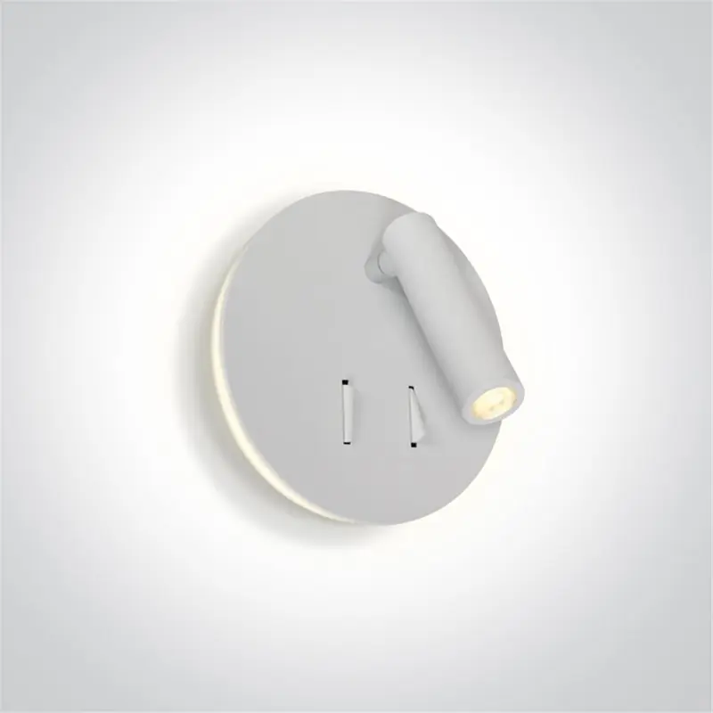 Aplique de lectura ONE LIGHT 65746B/W/W Blanco con retroiluminacion 3+5w 3000K IP20 Favorito De Clientes