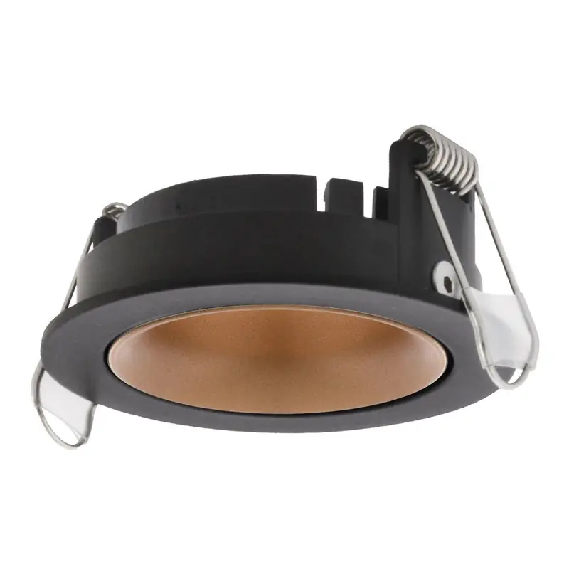 Empotrable redondo Fijo de techo Indeluz Nok1 D01G-823-02 Negro-Oro Envío Exprés