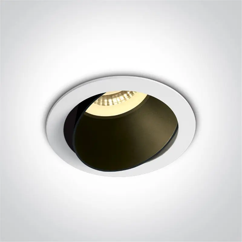 Promoción Empotrable orientable de techo ONE LIGHT 11105M/W/B Blanco con reflector negro IP20