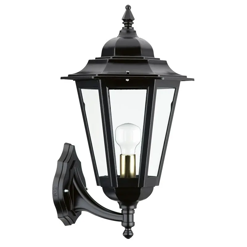 Alta Calidad Aplique Vintage ELITE 6 E27 42W DOPO 096H-G05X1A-02 Negro/Cristal transparente
