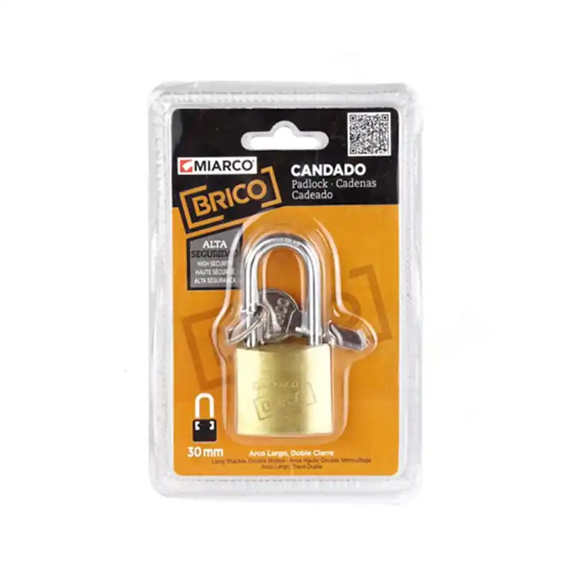 Candado arco AL-30B largo 30mm MIARCO 10926 blister Oferta Especial