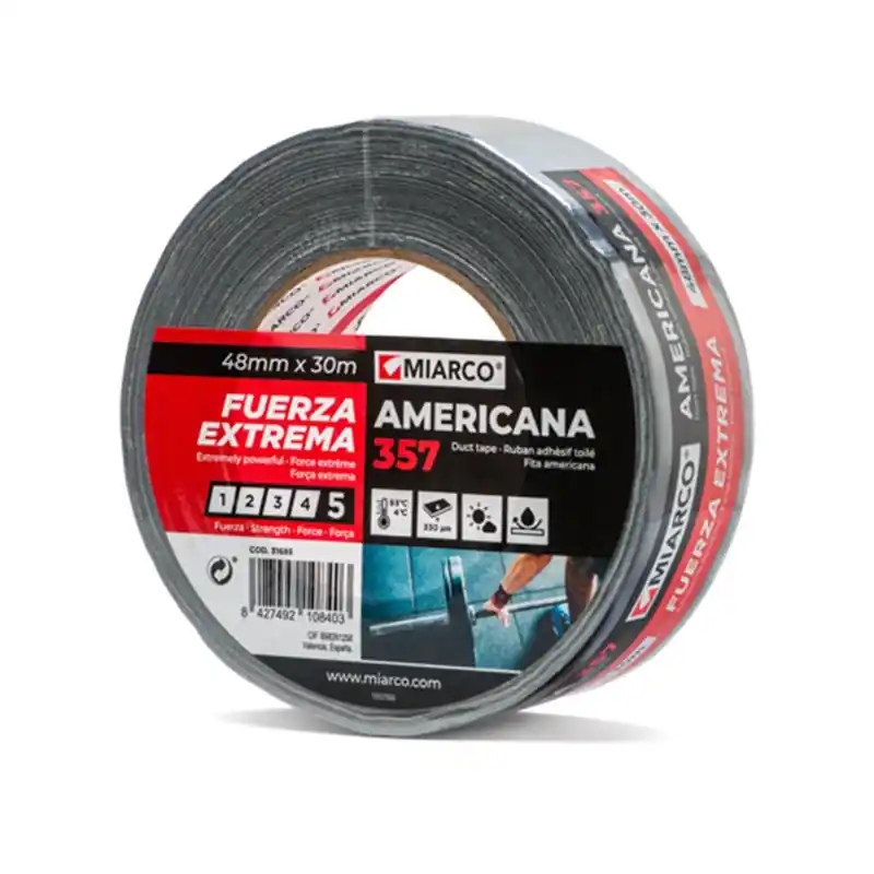 Alta Calidad Cinta Americana 357 MIARCO 36084 negro 48mmx30m