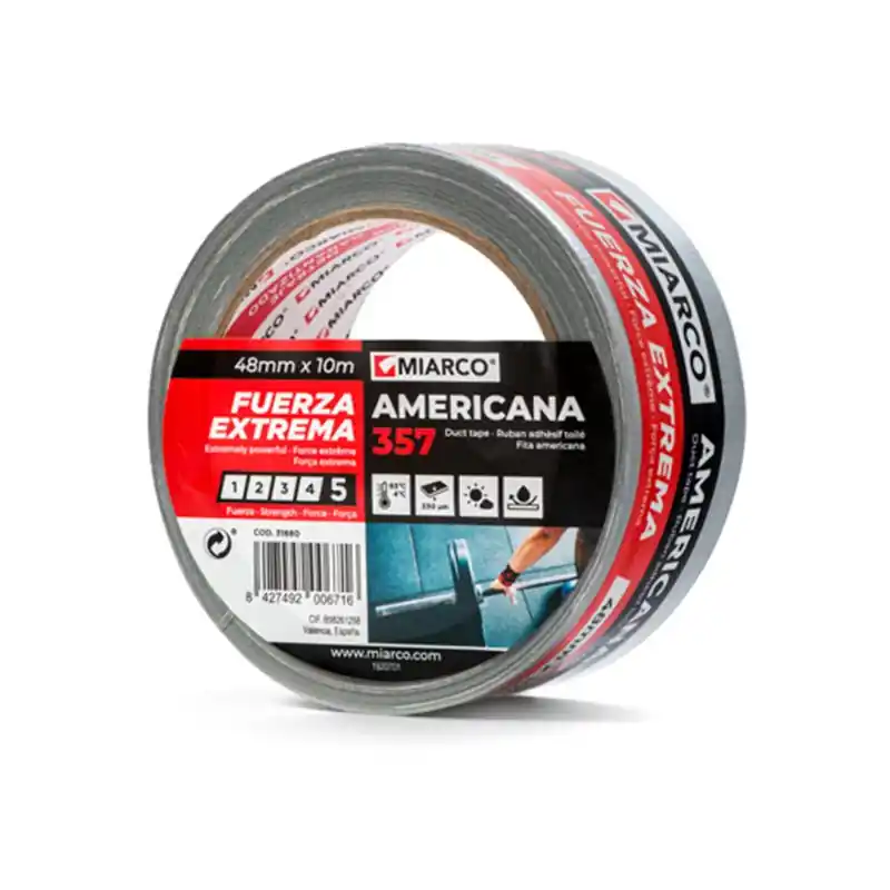 Última Versión Cinta Americana 357 MIARCO 36081 plata 48mmx10m